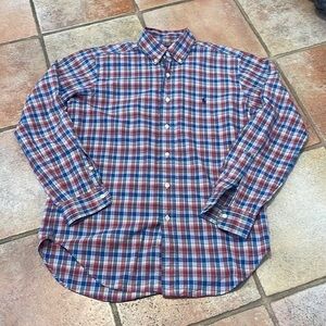 Ralph Lauren, classic fit plaid button down shirt, size small